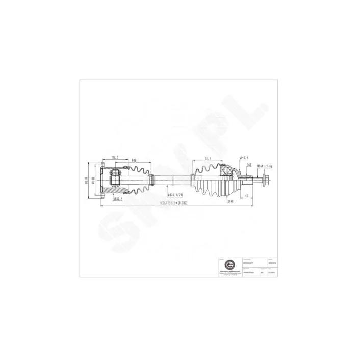 40SKV016 SKV Półoś napędowa