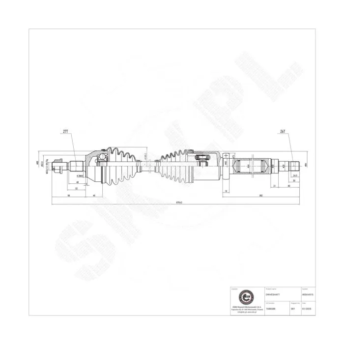 40SKV015 SKV Półoś napędowa