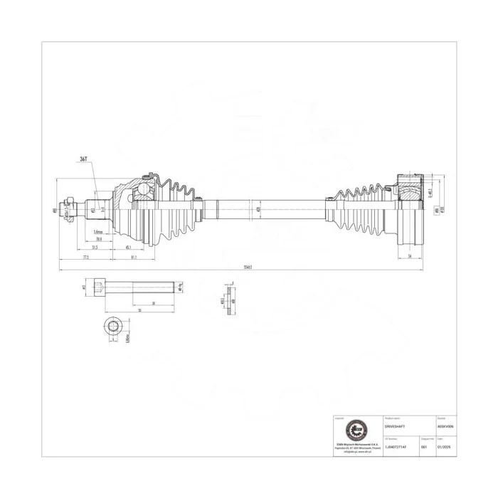 40SKV006 SKV Półoś napędowa